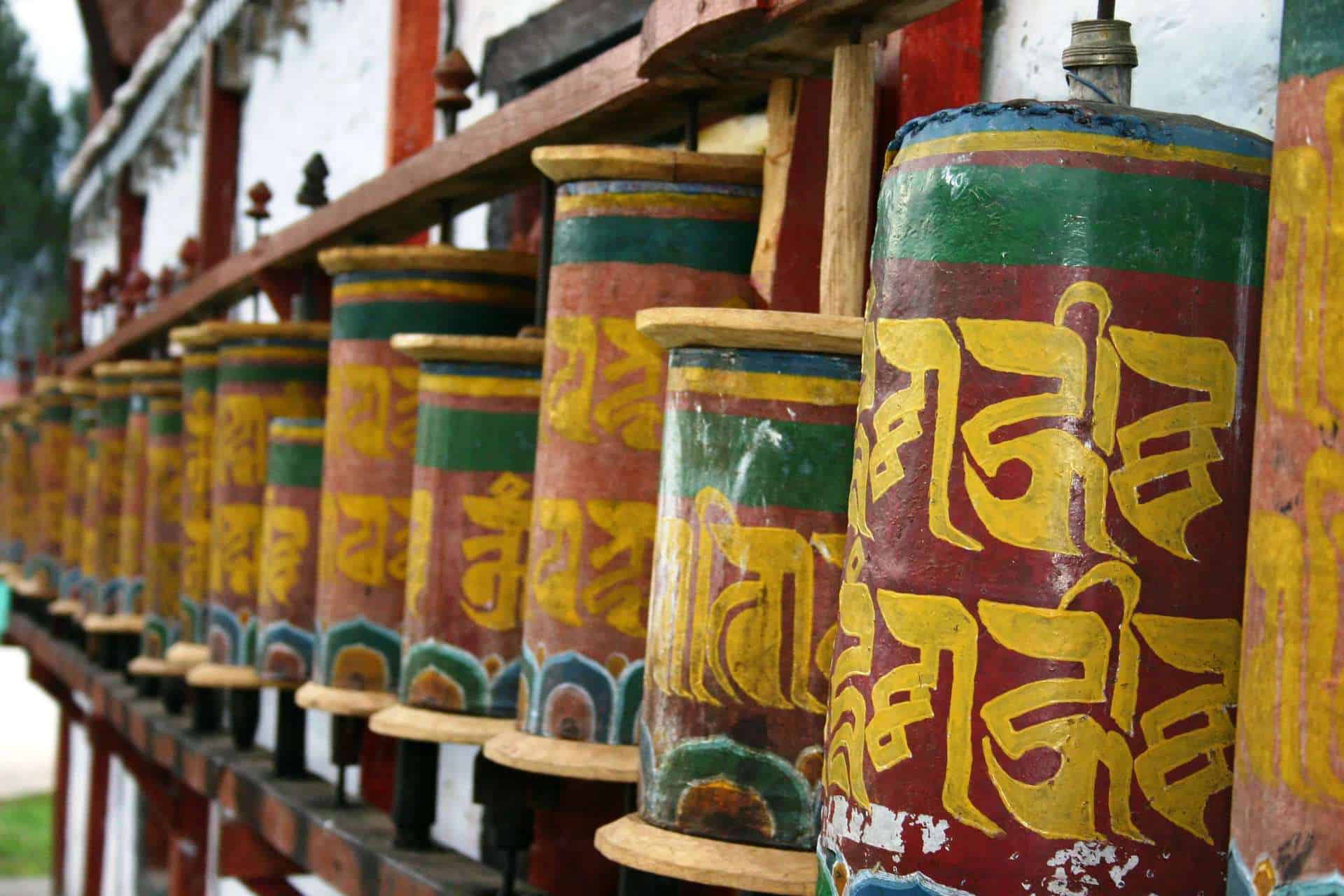 Prayer wheels Tashiding Sikkim West